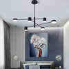 Contemporary 6 Light LED Black Sputnik Chandelier Adjustable Modern Foyer and Dining Room Pendant