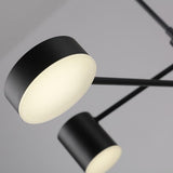 Contemporary 6 Light LED Black Sputnik Chandelier Adjustable Modern Foyer and Dining Room Pendant