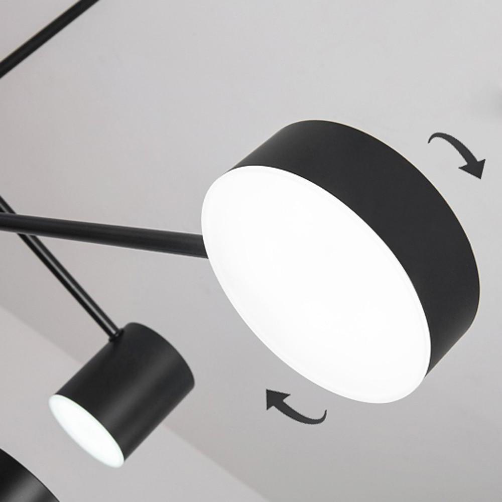Contemporary 6 Light LED Black Sputnik Chandelier Adjustable Modern Foyer and Dining Room Pendant