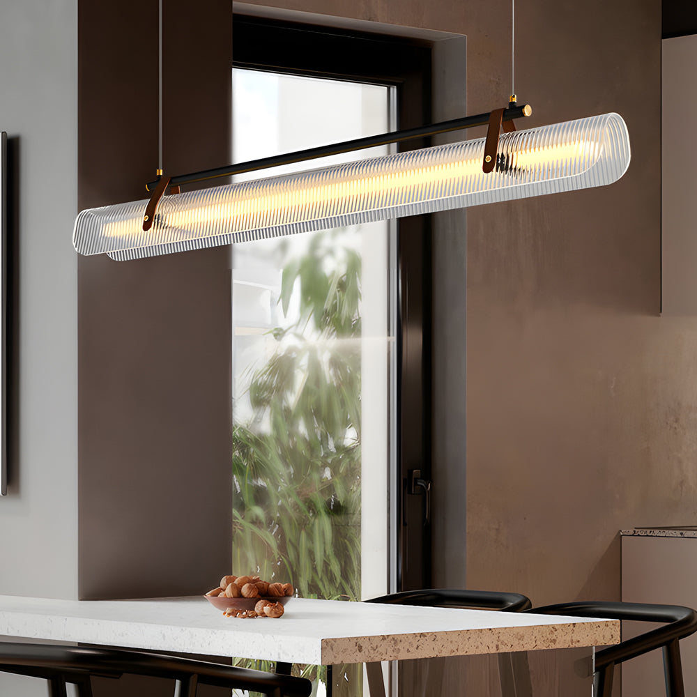 Contemporary Acrylic Nami Wave Kitchen Island Lighting LED Linear Pendant for Dining Room
