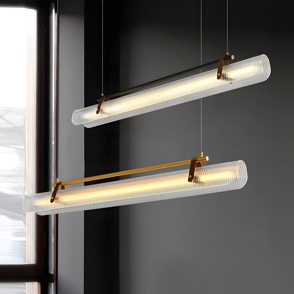 Contemporary Acrylic Nami Wave Kitchen Island Lighting LED Linear Pendant for Dining Room
