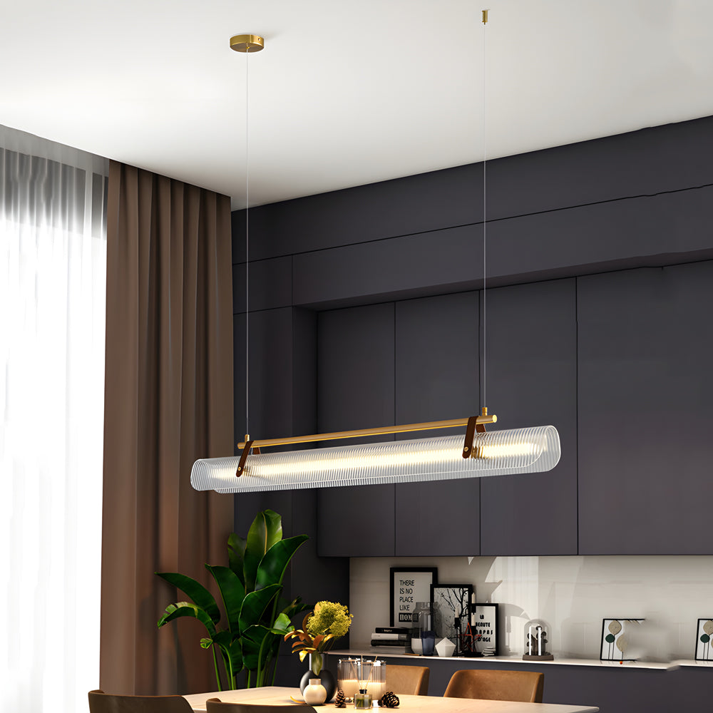Contemporary Acrylic Nami Wave Kitchen Island Lighting LED Linear Pendant for Dining Room
