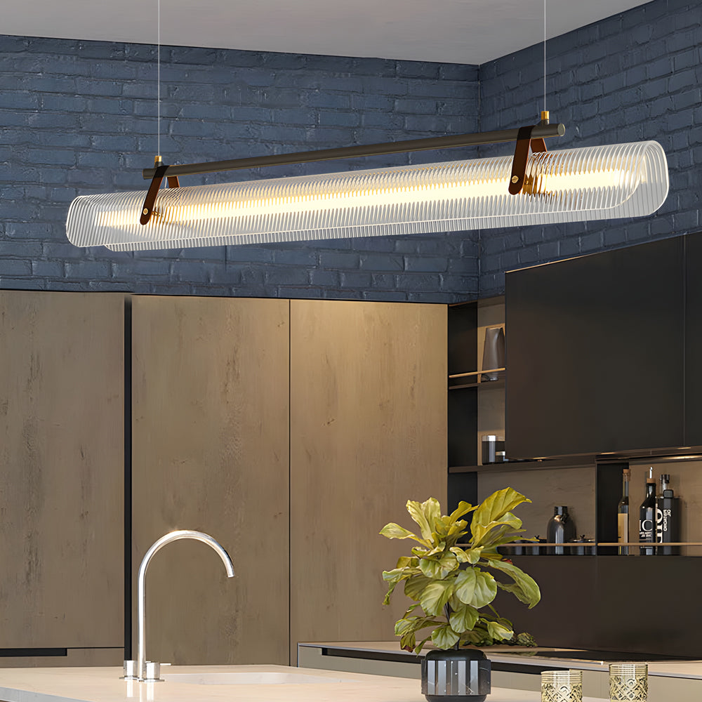 Contemporary Acrylic Nami Wave Kitchen Island Lighting LED Linear Pendant for Dining Room