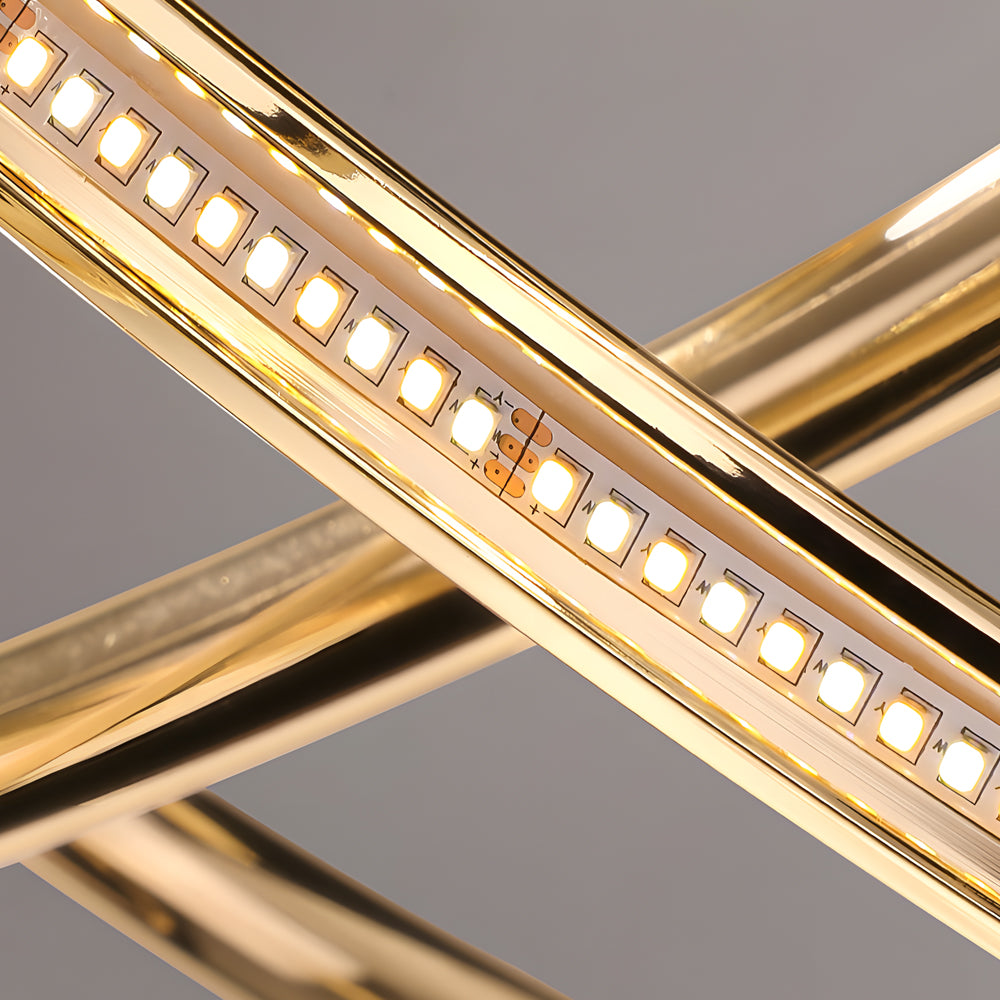 Contemporary Aluminum Curved LED Circular Pendant Light with Three Step Color Dimming