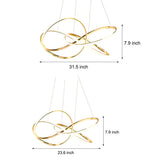 Contemporary Aluminum Curved LED Circular Pendant Light with Three Step Color Dimming