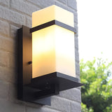 Contemporary Black Aluminum Outdoor Wall Sconce Waterproof Exterior Porch Light for Garden and Patio