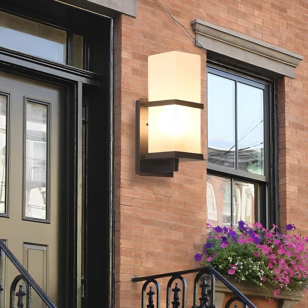 Contemporary Black Aluminum Outdoor Wall Sconce Waterproof Exterior Porch Light for Garden and Patio
