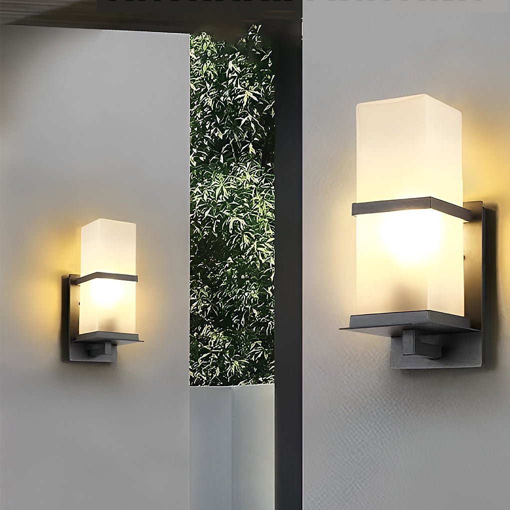 Contemporary Black Aluminum Outdoor Wall Sconce Waterproof Exterior Porch Light for Garden and Patio