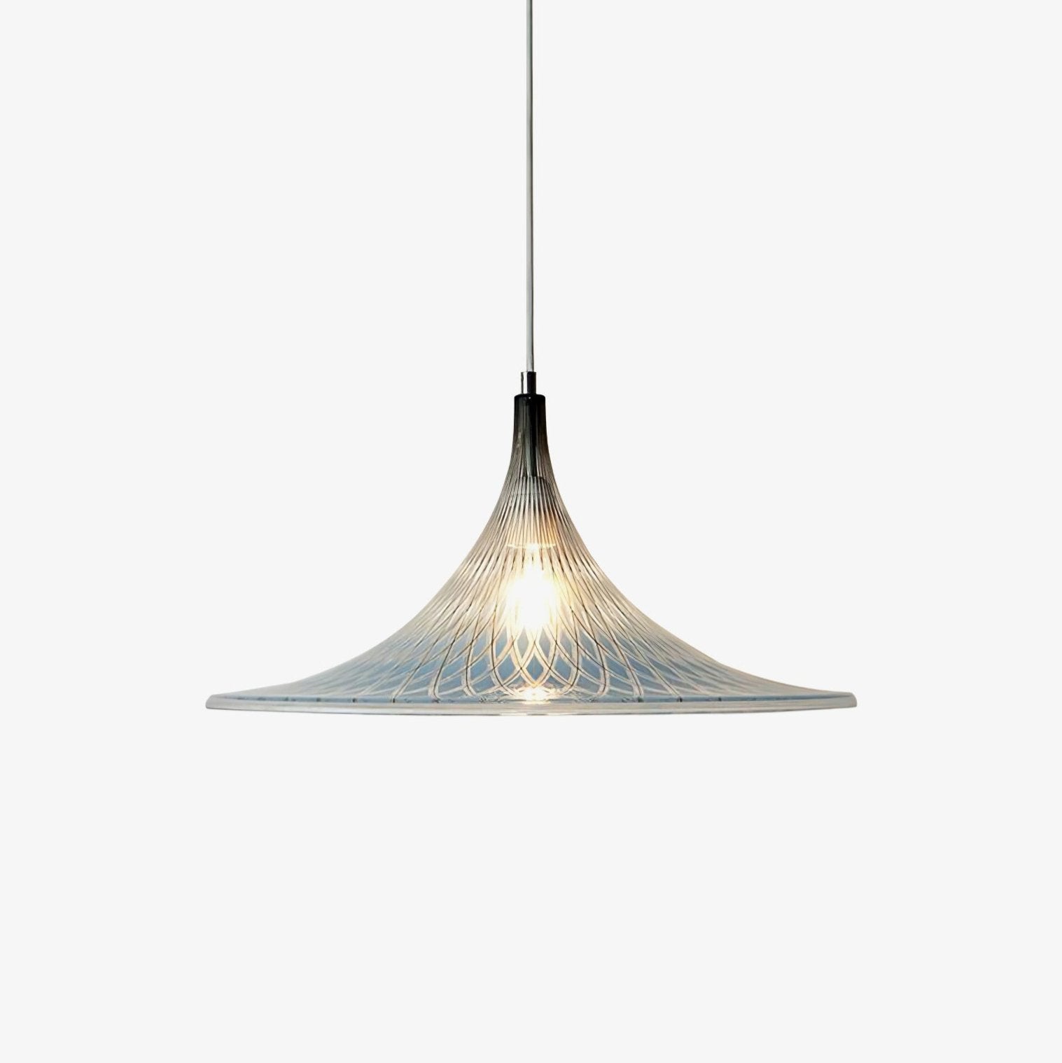 Contemporary Blue and Chrome Vortex Pendant Light with Swirl Design