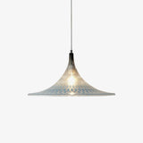 Contemporary Blue and Chrome Vortex Pendant Light with Swirl Design