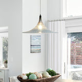 Contemporary Blue and Chrome Vortex Pendant Light with Swirl Design