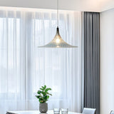 Contemporary Blue and Chrome Vortex Pendant Light with Swirl Design