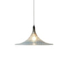 Contemporary Blue and Chrome Vortex Pendant Light with Swirl Design