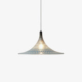 Contemporary Blue and Chrome Vortex Pendant Light with Swirl Design