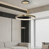 Contemporary Brushed Gold LED Circle Chandelier Three Step Dimming Pendant Lighting for Home