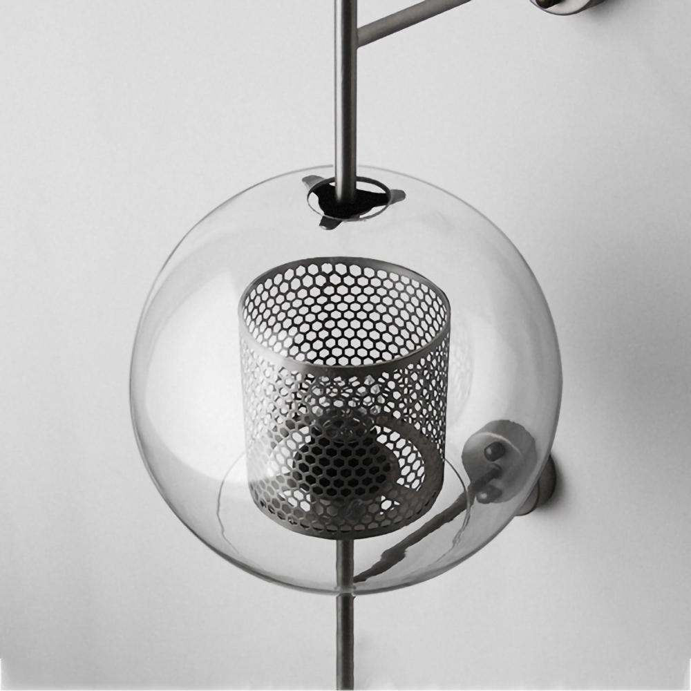 Contemporary Chiswick Glass Wall Sconce Sphere and Capsule Indoor Lighting Fixture