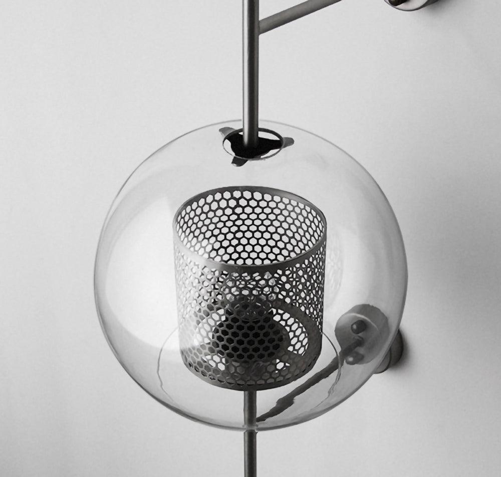 Contemporary Chiswick Glass Wall Sconce Sphere and Capsule Indoor Lighting Fixture