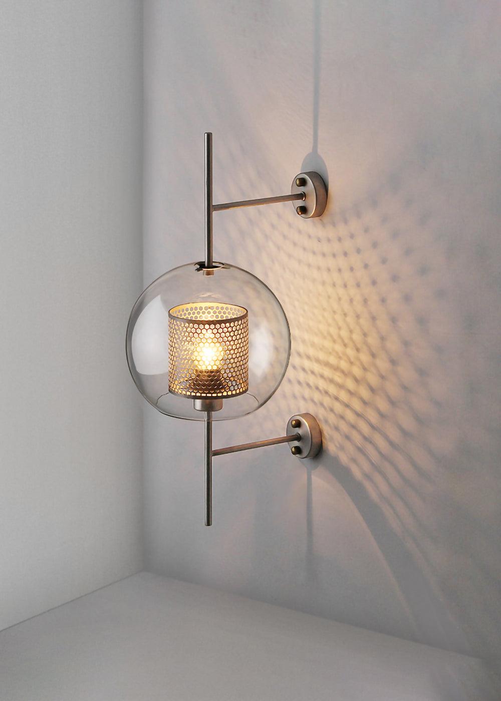 Contemporary Chiswick Glass Wall Sconce Sphere and Capsule Indoor Lighting Fixture