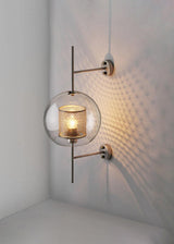 Contemporary Chiswick Glass Wall Sconce Sphere and Capsule Indoor Lighting Fixture