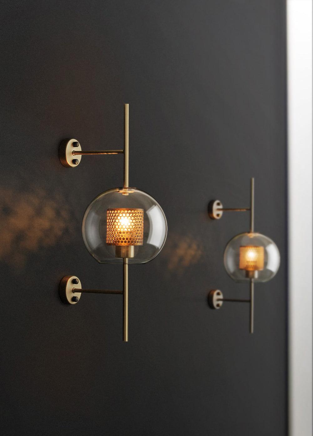 Contemporary Chiswick Glass Wall Sconce Sphere and Capsule Indoor Lighting Fixture