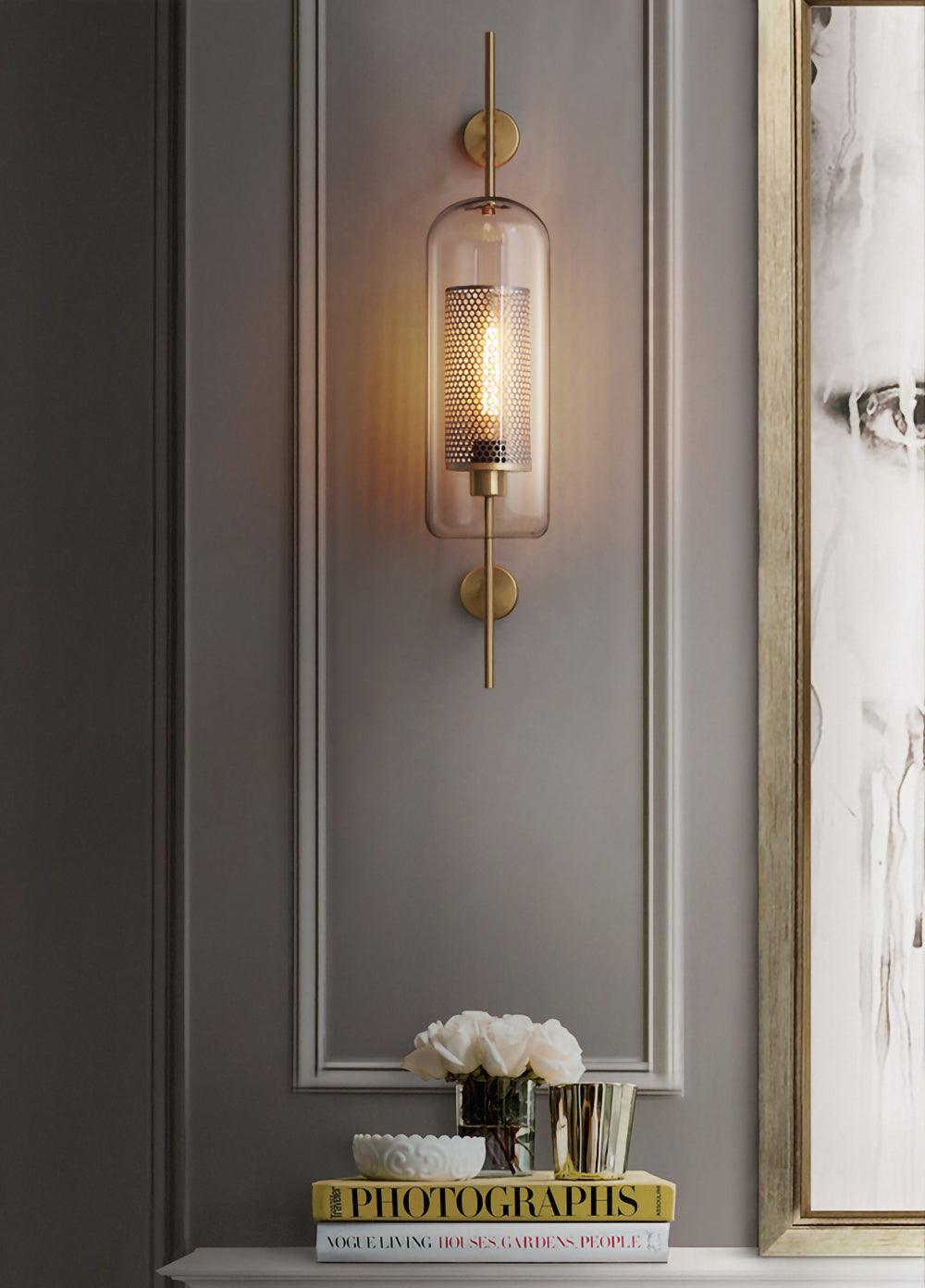 Contemporary Chiswick Glass Wall Sconce Sphere and Capsule Indoor Lighting Fixture