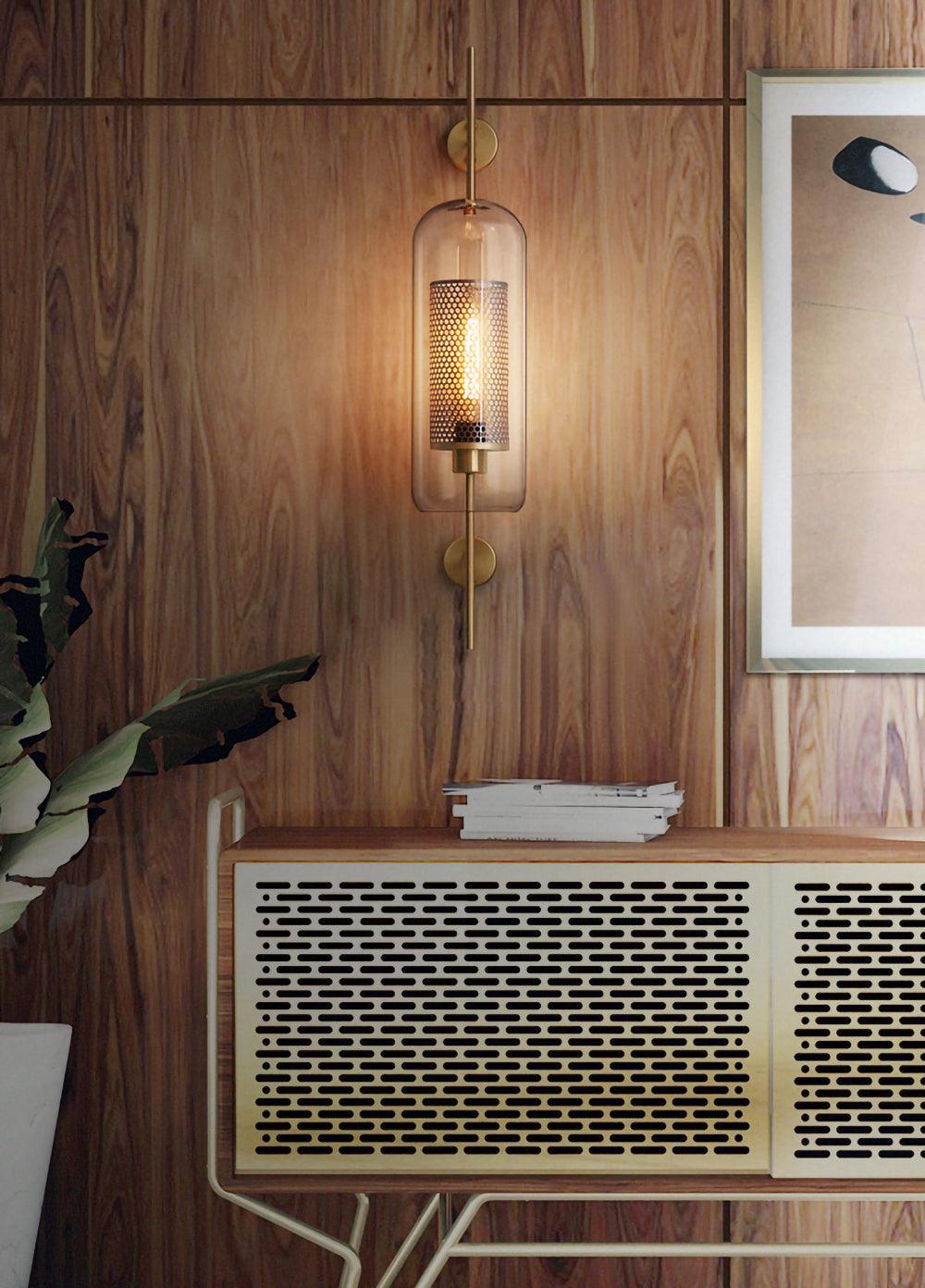 Contemporary Chiswick Glass Wall Sconce Sphere and Capsule Indoor Lighting Fixture