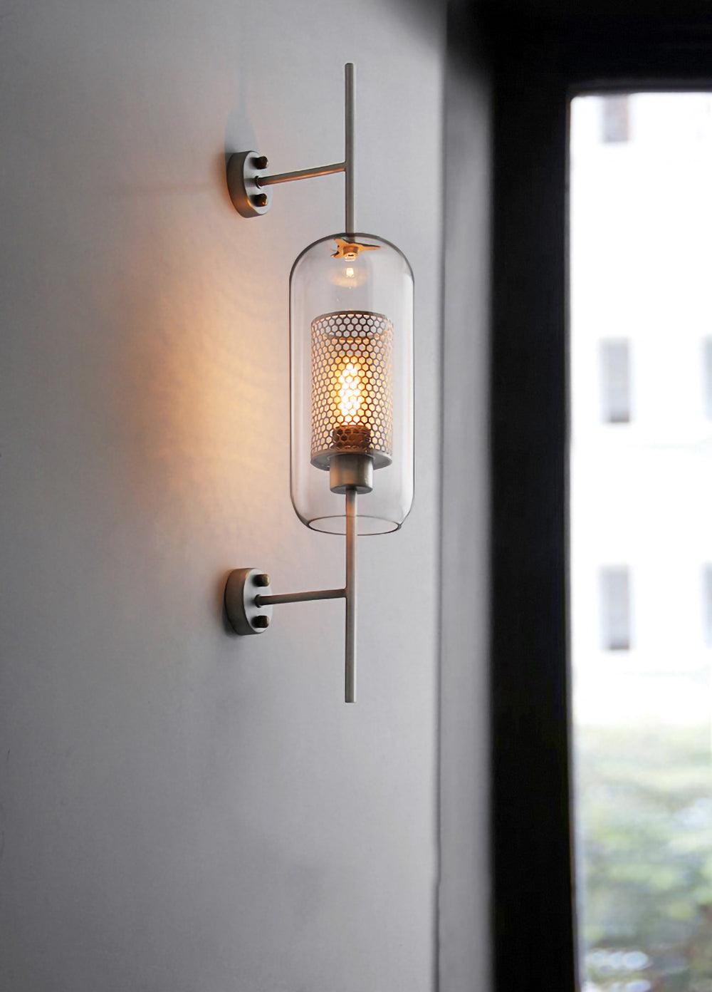 Contemporary Chiswick Glass Wall Sconce Sphere and Capsule Indoor Lighting Fixture