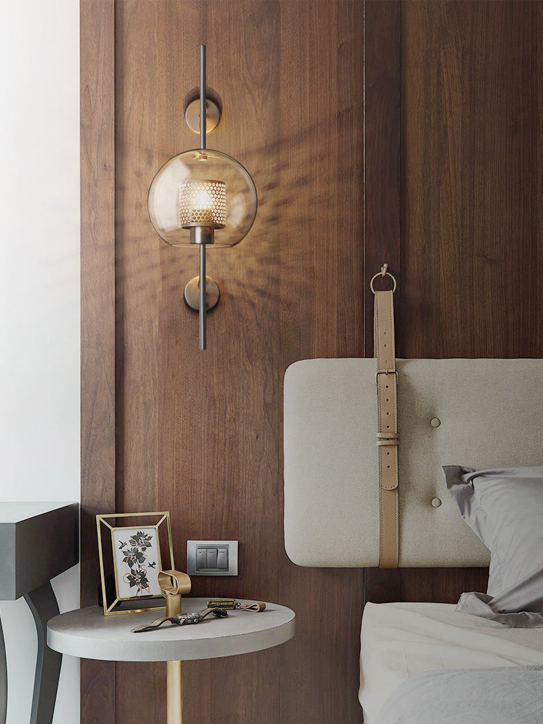 Contemporary Chiswick Glass Wall Sconce Sphere and Capsule Indoor Lighting Fixture