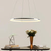 Contemporary Circular LED Pendant Light in Brushed Nickel with Remote Control Ceiling Fixture