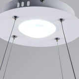 Contemporary Circular LED Pendant Light in Brushed Nickel with Remote Control Ceiling Fixture