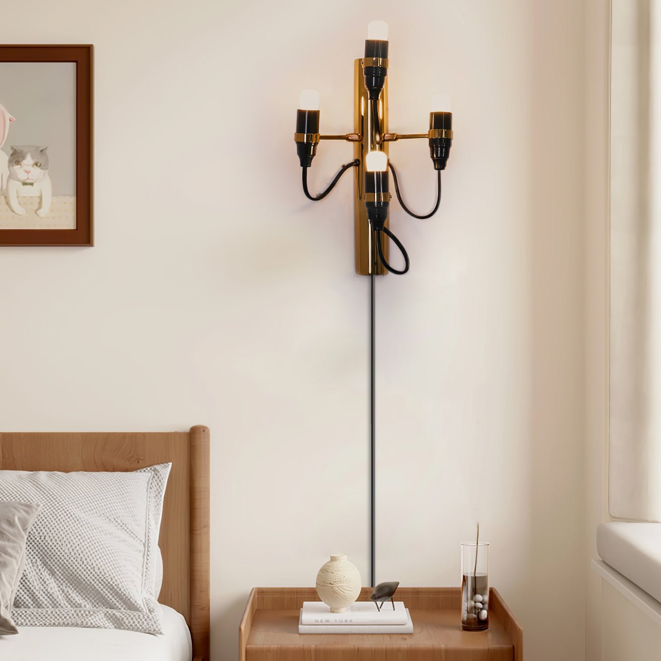 Contemporary Fruit Wall Mounted Plug In Light with Steel Base and Multiple Bulbs