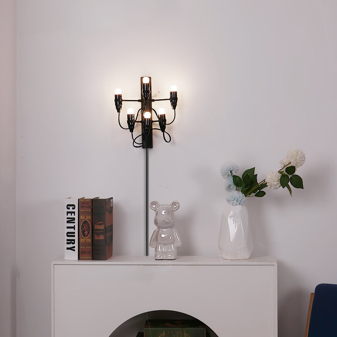 Contemporary Fruit Wall Mounted Plug In Light with Steel Base and Multiple Bulbs