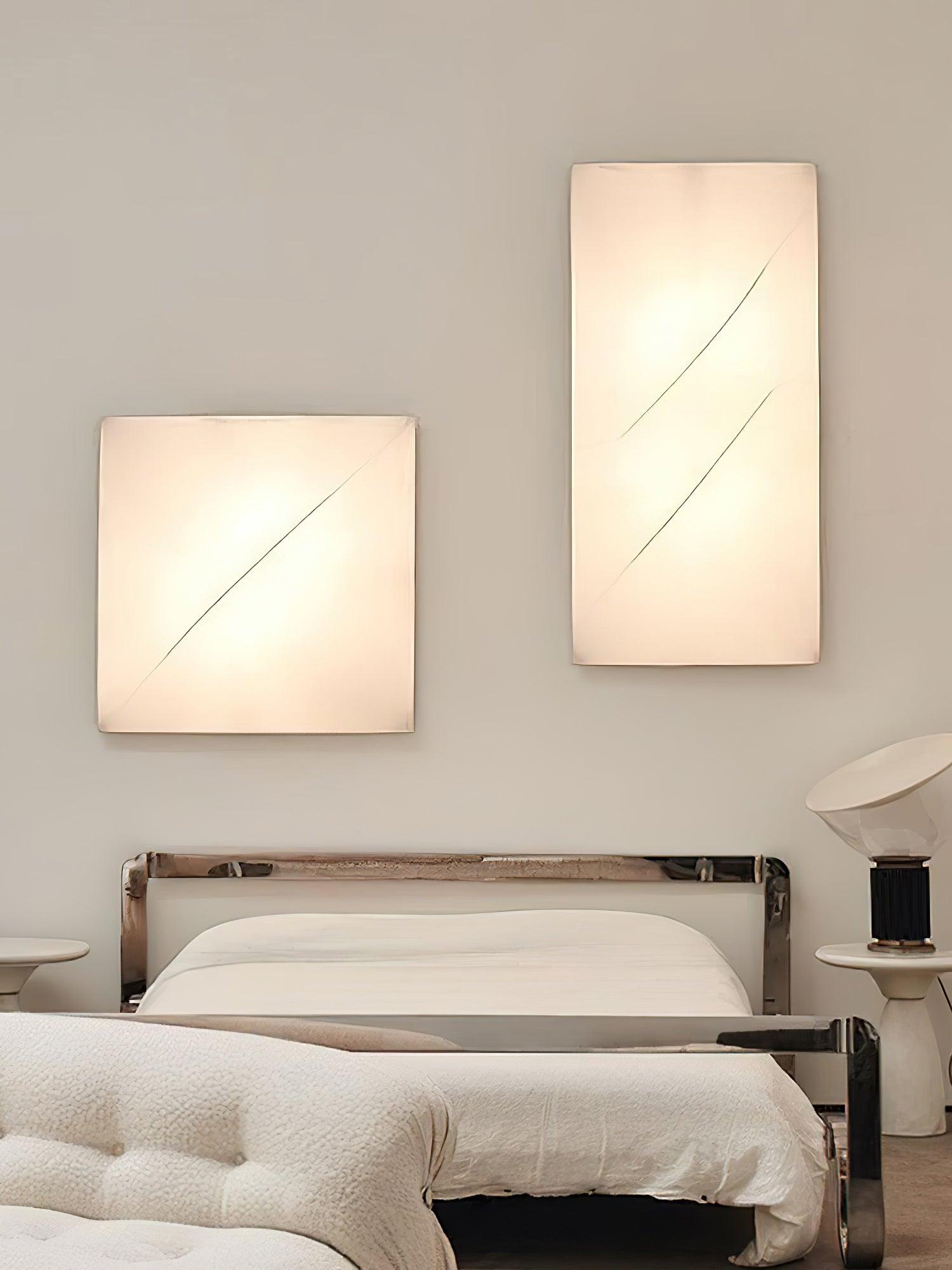 Contemporary Geometric Fabric LED Wall Sconce for Living Room and Bedroom Lighting