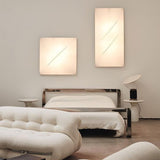 Contemporary Geometric Fabric LED Wall Sconce for Living Room and Bedroom Lighting