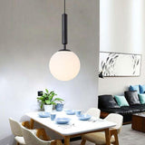 Contemporary Globe Glass Pendant Light with Electroplated Metal Frame and Adjustable Hanging Cord