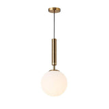 Contemporary Globe Glass Pendant Light with Electroplated Metal Frame and Adjustable Hanging Cord