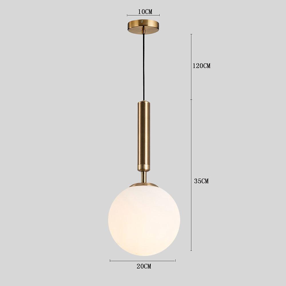 Contemporary Globe Glass Pendant Light with Electroplated Metal Frame and Adjustable Hanging Cord