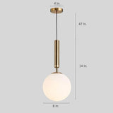 Contemporary Globe Glass Pendant Light with Electroplated Metal Frame and Adjustable Hanging Cord
