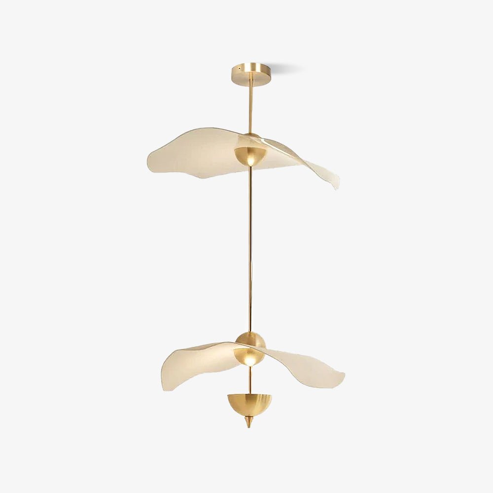 Contemporary Gold Double Biscuit LED Pendant Light for Modern Dining Room Lighting