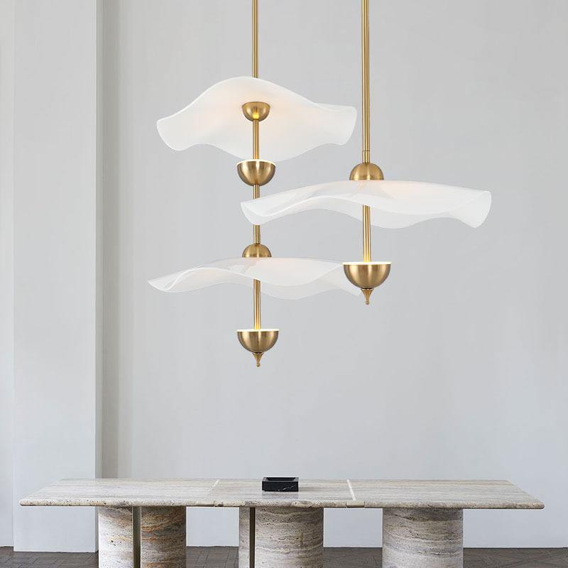 Contemporary Gold Double Biscuit LED Pendant Light for Modern Dining Room Lighting