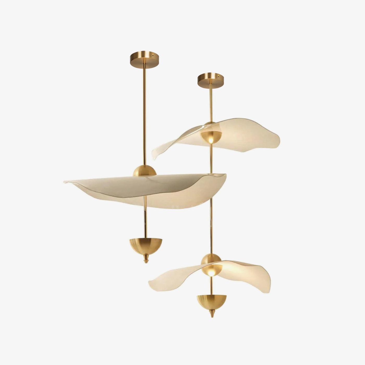 Contemporary Gold Double Biscuit LED Pendant Light for Modern Dining Room Lighting