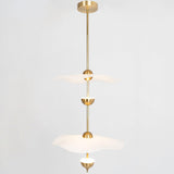 Contemporary Gold Double Biscuit LED Pendant Light for Modern Dining Room Lighting