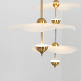 Contemporary Gold Double Biscuit LED Pendant Light for Modern Dining Room Lighting