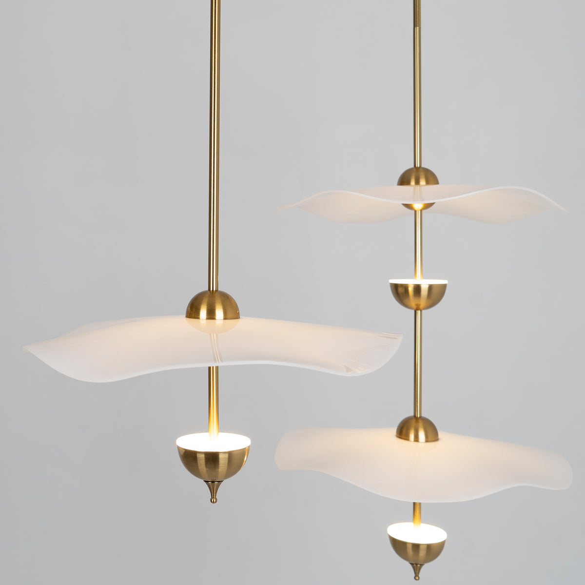 Contemporary Gold Double Biscuit LED Pendant Light for Modern Dining Room Lighting