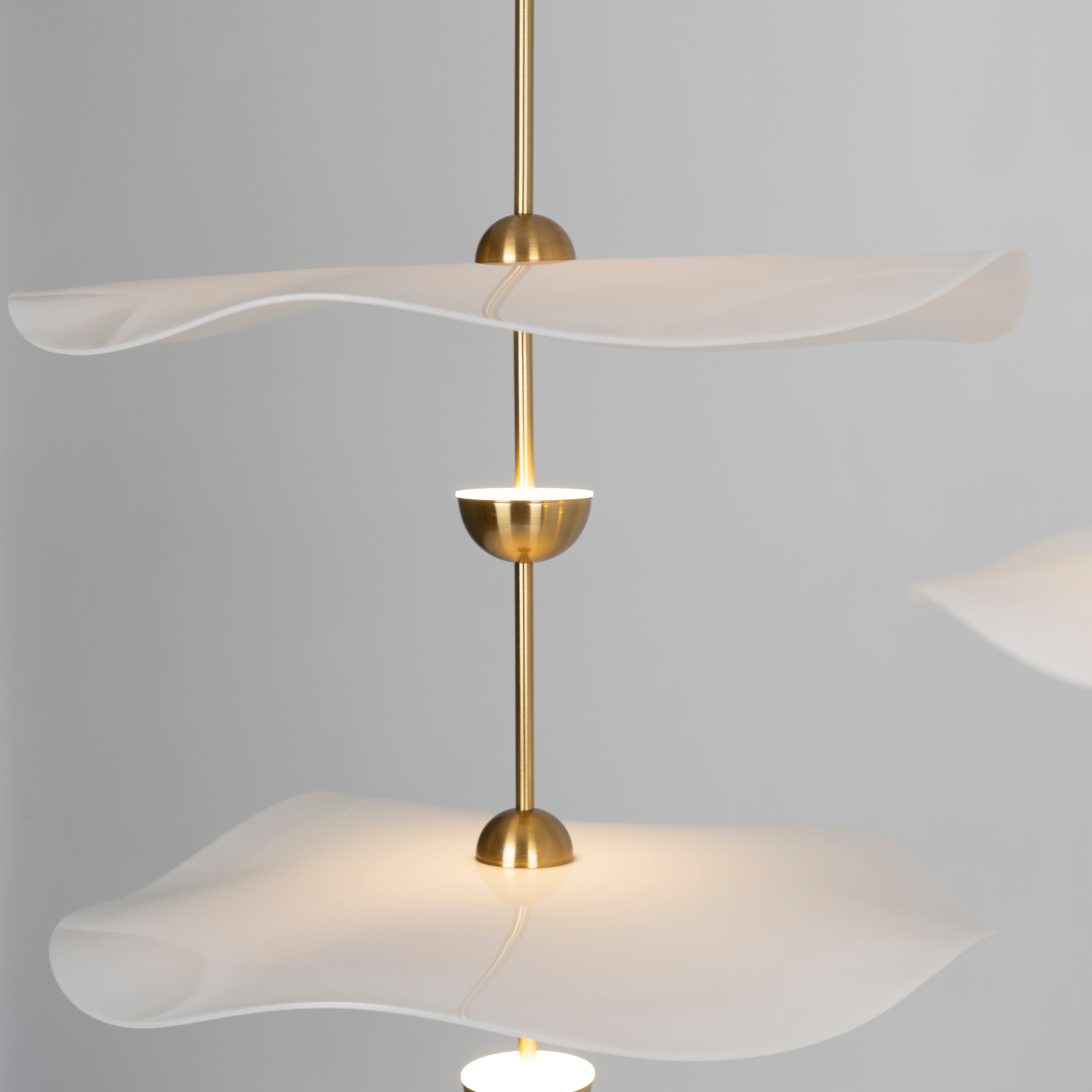 Contemporary Gold Double Biscuit LED Pendant Light for Modern Dining Room Lighting