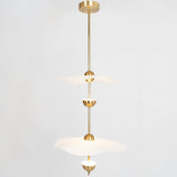 Contemporary Gold Double Biscuit LED Pendant Light for Modern Dining Room Lighting