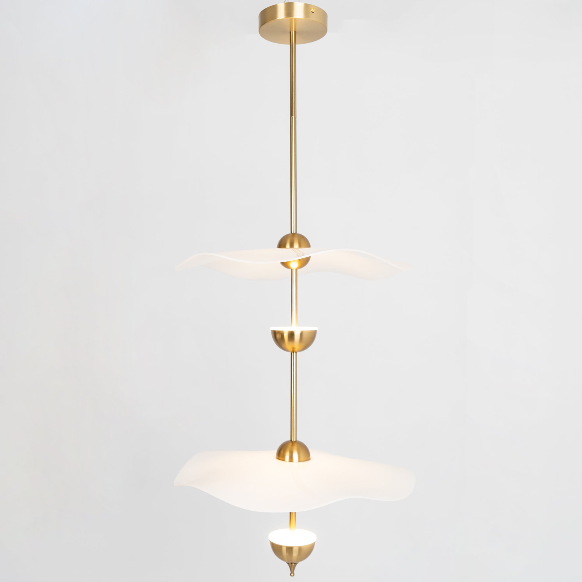 Contemporary Gold Double Biscuit LED Pendant Light for Modern Dining Room Lighting