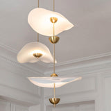 Contemporary Gold Double Biscuit LED Pendant Light for Modern Dining Room Lighting