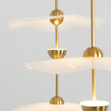 Contemporary Gold Double Biscuit LED Pendant Light for Modern Dining Room Lighting