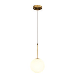 Contemporary Gold Globe Pendant Lighting with White Frosted Glass Shades for Kitchen